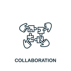 Collaboration icon. Line simple Crowdfunding icon for templates, web design and infographics