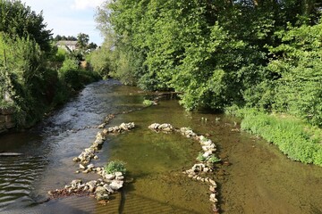 La rivière le Divan, village de Ligugé, département de la Vienne, France