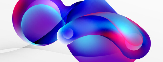 Fluid abstract background. Liquid color gradients composition. Round shapes and circle flowing design for wallpaper, banner, background or landing