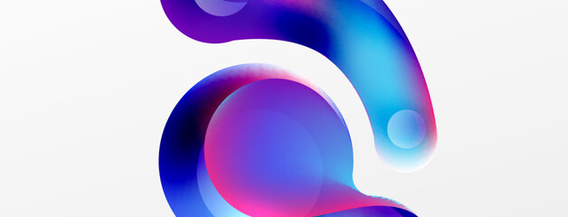 Fluid abstract background. Liquid color gradients composition. Round shapes and circle flowing design for wallpaper, banner, background or landing