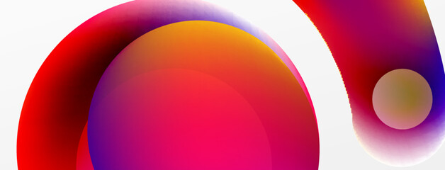 Fluid abstract background. Liquid color gradients composition. Round shapes and circle flowing design for wallpaper, banner, background or landing