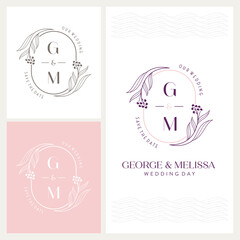 Elegant and eye-catching G and M monogram wedding logo