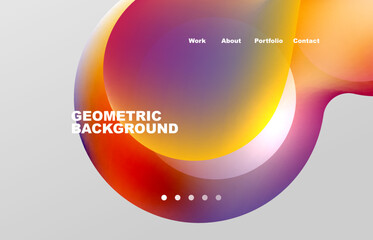 Abstract liquid background for your landing page design. Web page for website or mobile app wallpaper