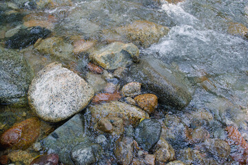 stones in a river water close up photo