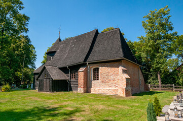 Naklejka na ściany i meble Wooden church of the Holy Trinity, Baldwinowice, Opole Voivodeship, Poland