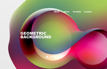 Abstract liquid background for your landing page design. Web page for website or mobile app wallpaper