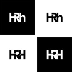 hrh letter original monogram logo design set