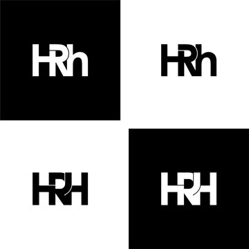 hrh letter original monogram logo design set