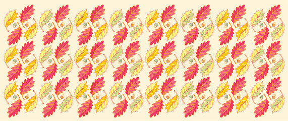 Pattern with autumn leaves. Seasonal wallpaper.