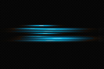 Motion light effect for banners. Blue lines. The effect of speed on a blue background.