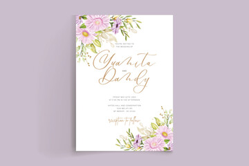 beautiful purple daisy background and wreath frame design