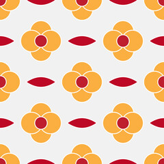 Fototapeta premium Seamless pattern with decorative abstract colorful flowers. Vector illustration.