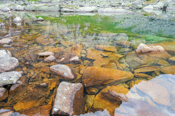 transparent lake in the mountains of Ergaki park