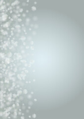 Vector Magical Glowing Background with Silver and Purple Falling Hexagon on Blue. Falling Snow. Glittery Confetti Frame. Christmas and New Year Design. Winter Sky. Summer Sunshine. Water Bokeh Splash.