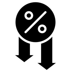 Drop rate icon. Solid design. For presentation.