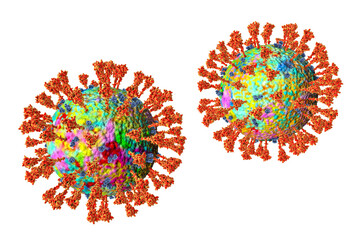 Covid-19 coronavirus, SARS-CoV-2 viruses, 3D illustration