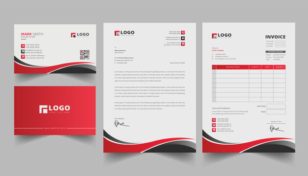 Business card letterhead and invelope