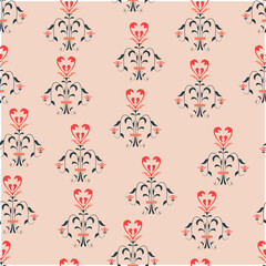 Fototapeta premium Vintage seamless pattern with florals