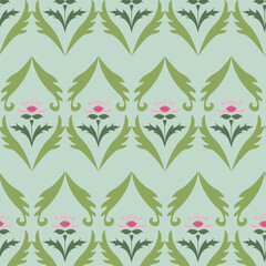 Seamless pattern with flower and leaf
