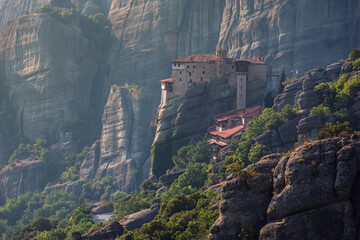 The Meteora is picturesque landmark in Greece with monasteries