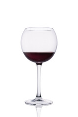 Glass of red wine for tasting