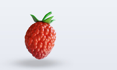 3d Fruits Raspberry rendering left view