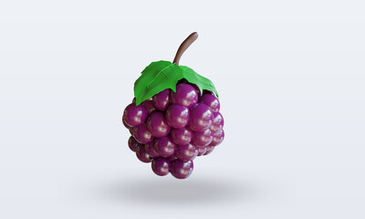 3d Fruits Grape rendering front view
