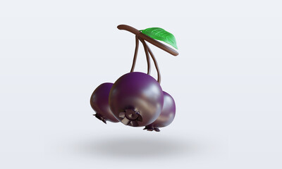 3d Fruits Berries rendering front view