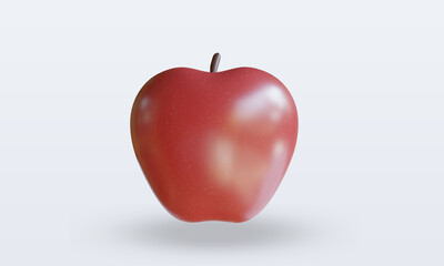 3d Fruits Apple rendering front view