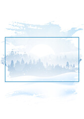 Winter landscape. Snowy background. Snowdrifts. Snowfall. Clear blue sky. Blizzard. Snowy weather. Design for brochure, magazine, flyer, booklet, poster, book, cover. Flat style. Illustration.