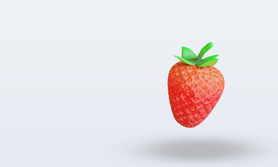 3d Fruits Strawberry rendering right view