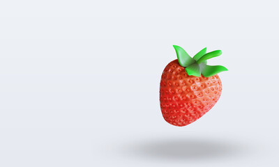 3d Fruits Strawberry rendering top view