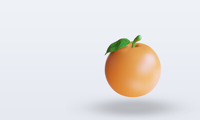 3d Fruits Orange rendering top view