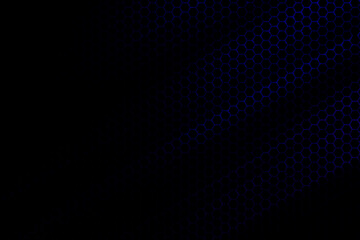 left empty space for text and blue Hexagonal Carbon Fiber Background