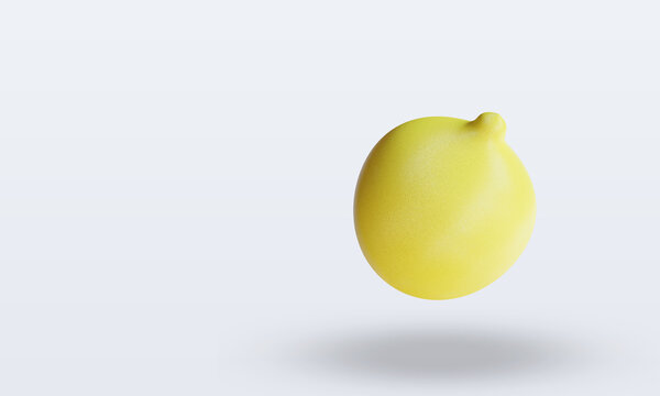 3d Fruits Lemon rendering top view