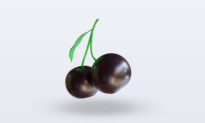 3d Fruits Black Cherry rendering front view