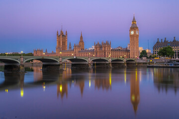 Westminster Bridge during dawn twilight