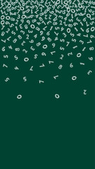 Falling handdrawn chalk numbers. Math study concept with flying digits. Rare back to school mathematics banner on blackboard background. Falling numbers vector illustration.