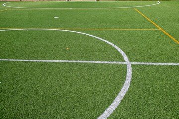 Fototapeta premium centre circle of an artificial turf football field