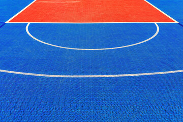 Outdoor basketball court plastic flooring tile detail