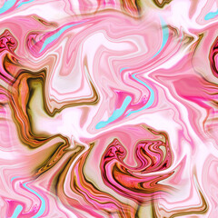 Seamless pattern with liquid and fluid marble texture, colourful pastel paint, mix colors, abstract background.