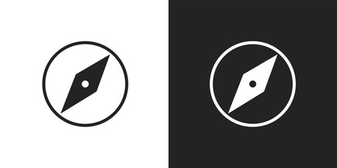 compass minimal icon, icon vector, minimal design, vector illustration design, travel symbol, simple pictogram, star journey, navigator element © Design Ful