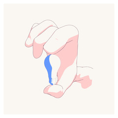 New idea concept. Hand hold electric lamp