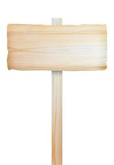 Old wooden sign isolated on white background