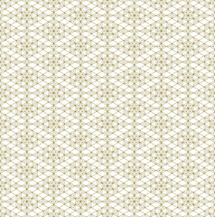 Seamless geometric pattern based on japanese style Kumiko.Gold lines.