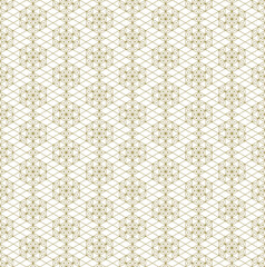Seamless geometric pattern based on japanese style Kumiko.Gold lines.