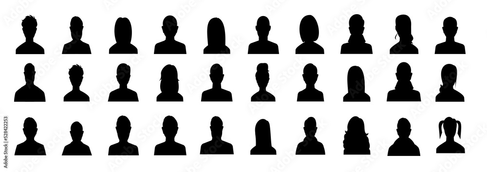 Poster user icon vector set. user profile login or access authentication icon. profile and people silhouett