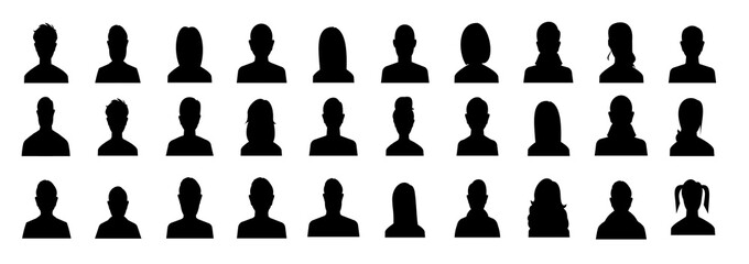 User icon vector set. User profile login or access authentication icon. Profile and people silhouette collection. Vector illustration