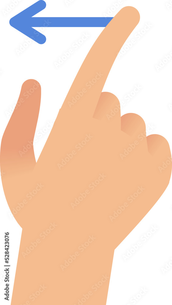 Poster left swipe gesture. finger scroll on touch screen