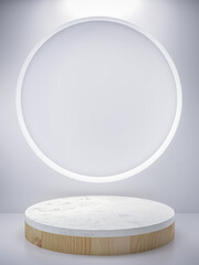 Empty Realistic pedestal cylinder podiums,minimal scene,Abstract produc stand for product display presentation,Stage showcase,3d rendering.